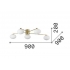 HERMES ZŁOTA LAMPA SUFITOWA   288277 Ideal-Lux